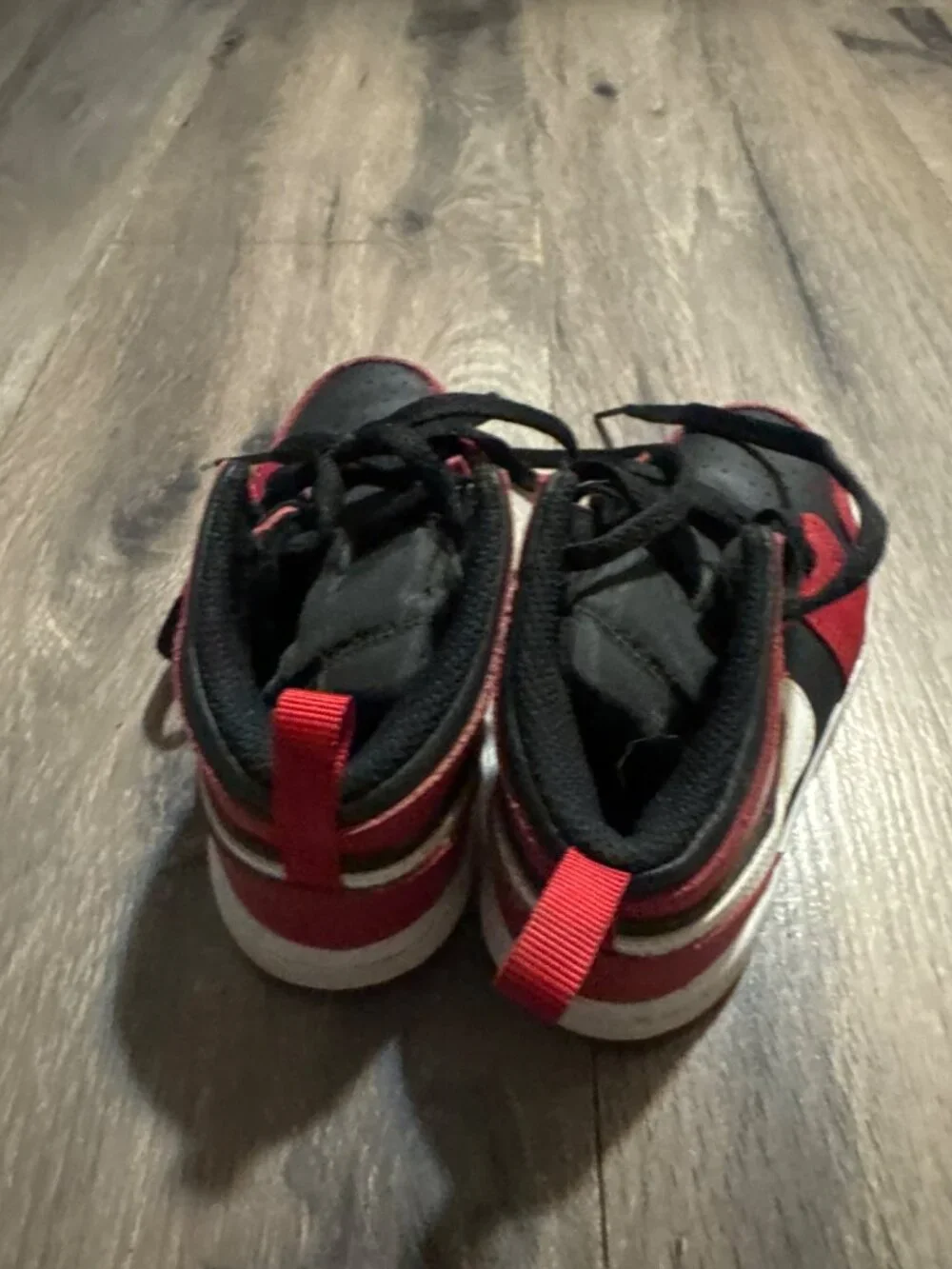 Air Jordan 1 Mid Toddler Shoes Black & Red Size 9C